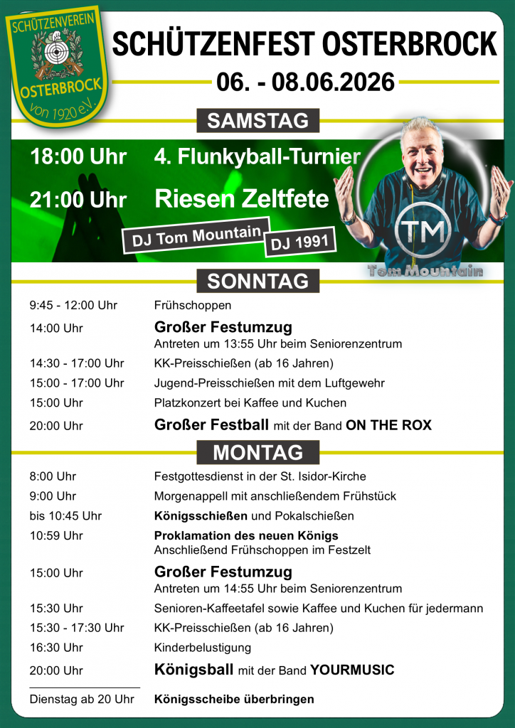 Festprogramm Schützenfest 2026